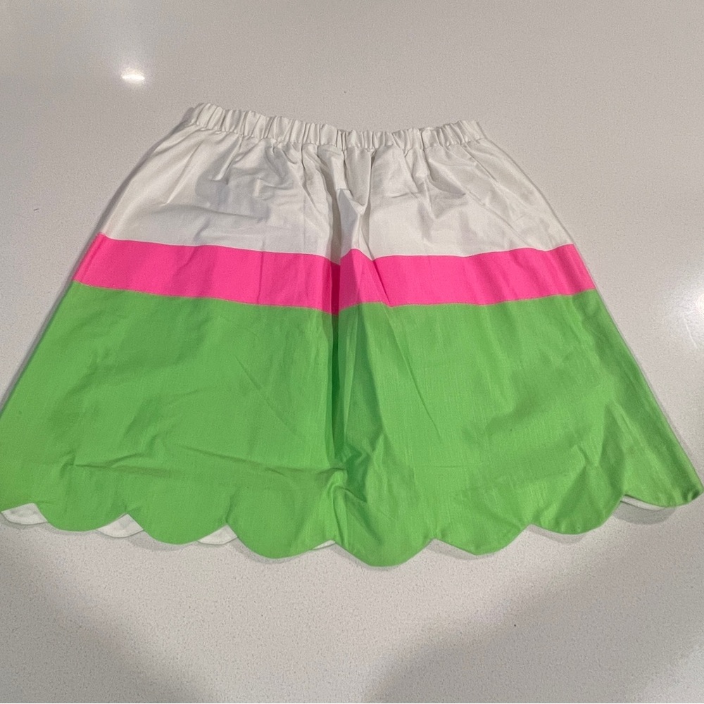 Lilly Pulitzer White and Pink Bubble Skirt Knee-Length Casual